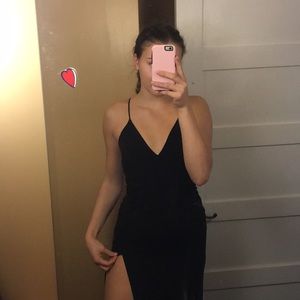 Simple black prom dress